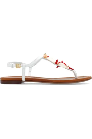 Dolce & Gabbana Sko, Dame, Hvid, 40 EU, Uld, Sandaler med applikationer