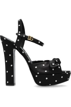 Dolce & Gabbana Sko, Dame, Sort, 37 1/2 EU, Læder, Platform Sandaler Bianca