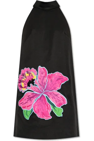 Kate Spade Kjole, Dame, Sort, M, Polyester, Blomstermotiv Kjole