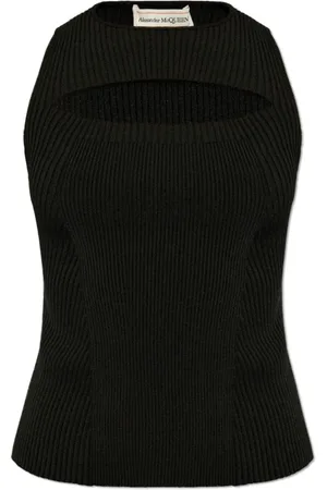 Alexander McQueen Top, Dame, Sort, XS, Polyester, Crop top