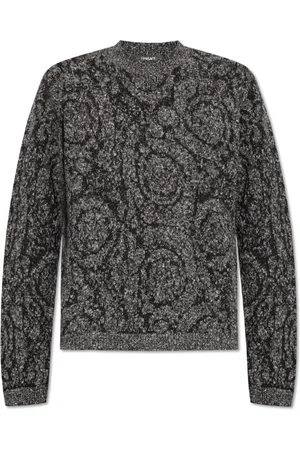 VERSACE Strik, Herre, Grå, L, Sweater med 