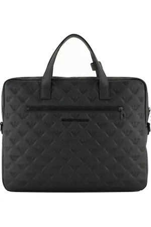 Emporio Armani Taske, Herre, Sort, ONE SIZE, Læder, Læder forretningsmappe taske