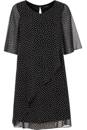 Elinette Kjole, Dame, Sort, L, Polyester, Sort Flared Kjole