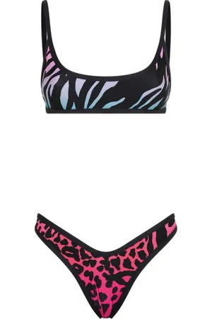 The Attico Badetøj, Dame, Flerfarvet, XS, Uld, Animalier Bikini Multifarvet Gradient Effekt