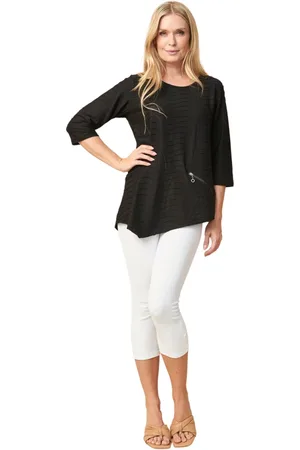 Pont Neuf Bluser & Skjorter, Dame, Sort, 3XL, Uld, Rosalina Asymmetrisk Bluse med Lynlåsdetalje