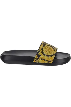 VERSACE Sko, Herre, Sort, 40 EU, Baroktryk Slide Sandaler