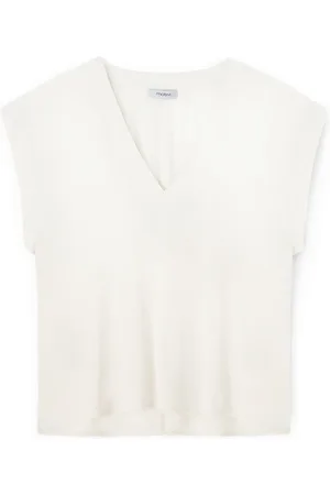 Motivi Bluser & Skjorter, Dame, Hvid, S, V-Hals Viskose Bluse Kimono Ærme