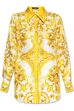 Dolce & Gabbana Bluser & Skjorter, Dame, Gul, S, Tyl, Skjorte med 