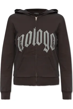 Balenciaga Sweathshirts & Hoodies, Dame, Sort, L, Bomuld, Zip-up hættetrøje