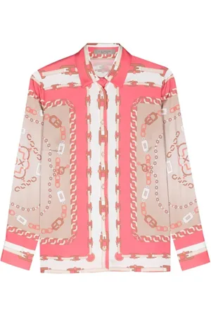 D.EXTERIOR Bluser & Skjorter, Dame, Flerfarvet, XL, Uld, Rope Print Langærmet Skjorte