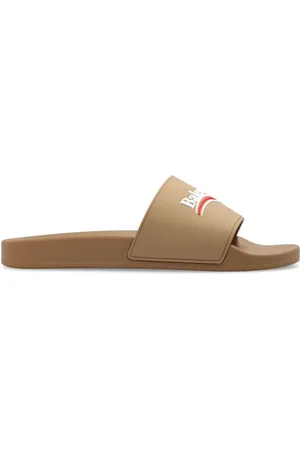 Balenciaga Sko, Herre, Brun, 40 EU, Uld, ‘Pool’ Slides