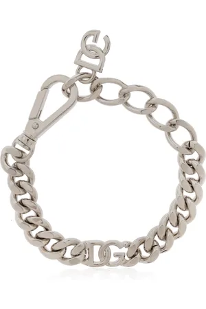 Dolce & Gabbana Tilbehør, Herre, Grå, ONE SIZE, Uld, Armbånd med logo