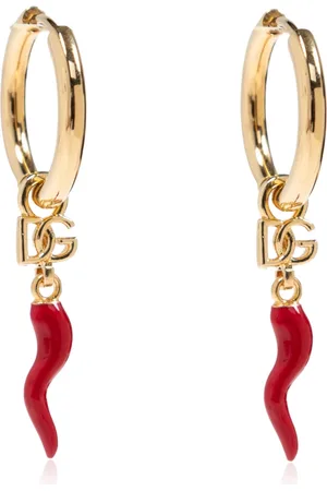 Dolce & Gabbana Tilbehør, Dame, Gul, ONE SIZE, Uld, Øreringe med vedhæng
