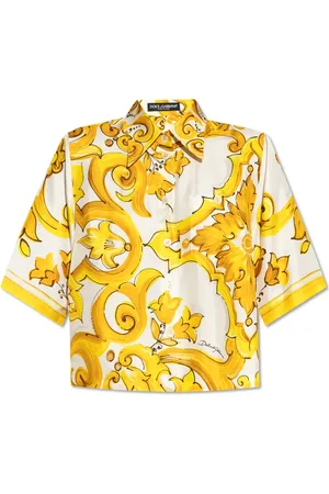 Dolce & Gabbana Bluser & Skjorter, Dame, Gul, 2XS, Skjorte med 