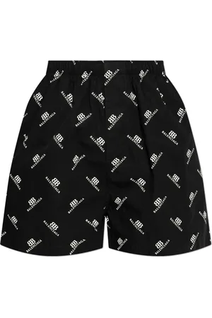 Balenciaga Shorts, Herre, Sort, S, Bomuld, Shorts med trykt monogram