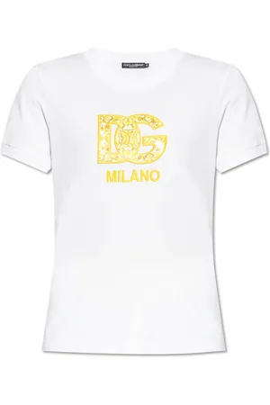 Dolce & Gabbana Top, Dame, Hvid, 2XS, T-shirt med logo
