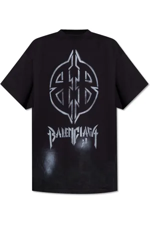 Balenciaga Top, Herre, Sort, S, Bomuld, Trykt T-shirt