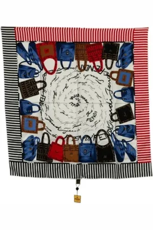 Fendi Pre-owned, Dame, Flerfarvet, ONE SIZE, Tyl, Pre-owned Silke trklaeder