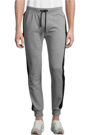 Cerruti 1881 Bukser, Herre, Grå, L, Bomuld, Joggingbukser med logo bånd
