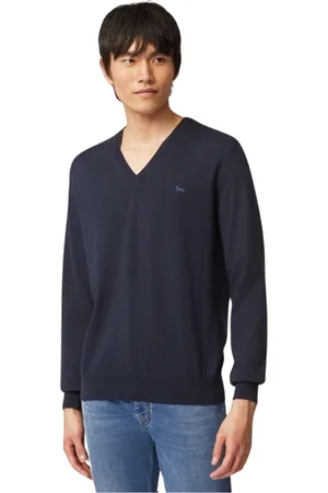 HARMONT&BLAINE Strik, Herre, Blå, XL, Bomuld, Blå Sweater Maglia