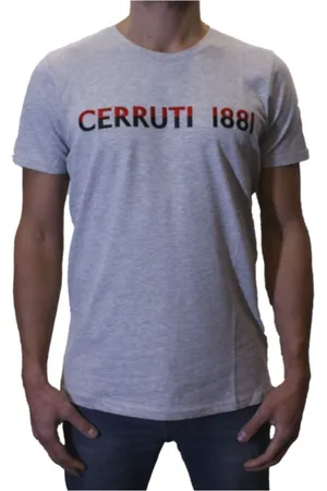 Cerruti 1881 Top, Herre, Grå, S, Bomuld, Stretch Logo TShirt - Gimignano