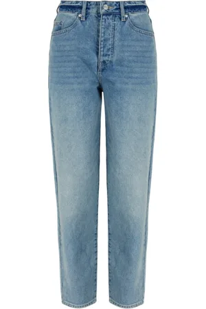 Armani Exchange Jeans, Dame, Blå, W30, Denim, Blå Denim Jeans med Logo Detaljer