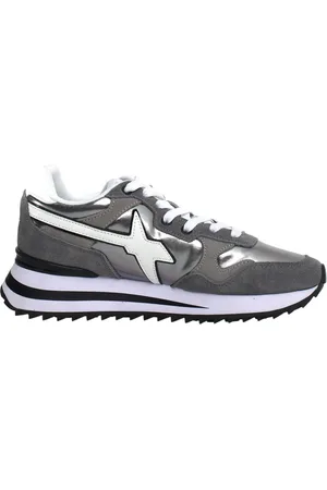 W6YZ Sko, Dame, Grå, 37 EU, Suede, Grå Sneakers med Suede Indsatser