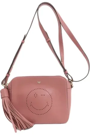 Anya Hindmarch Pre-owned, Dame, Lyserød, ONE SIZE, Uld, Pre-owned Laeder skuldertasker