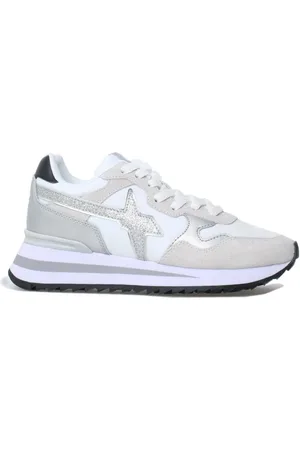 W6YZ Sko, Dame, Grå, 37 EU, Suede, Grå Sneakers med Suede Indsætninger