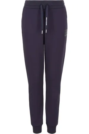 Armani Exchange Bukser, Dame, Blå, M, Blå Jersey Logo Bukser