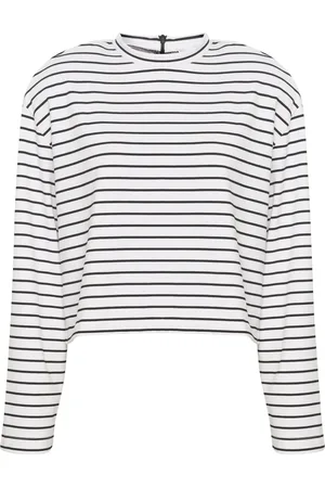 Gestuz Top, Dame, Hvid, XL, Stribet Top Sibagz