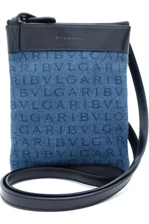 Bvlgari Pre-owned, Dame, Blå, ONE SIZE, Uld, Pre-owned Stof skuldertasker