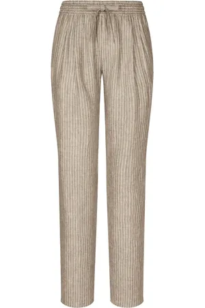 Dolce & Gabbana Bukser, Herre, , M, Linned, Linen Jogging Bukser Pinstriped