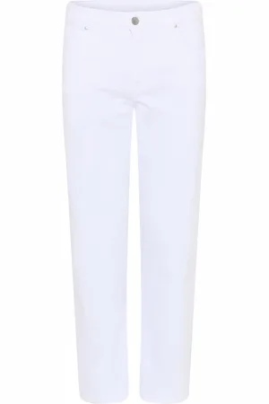 C.ro Jeans, Dame, Hvid, 4XL, Uld, Magic Fit Straight Leg Bukser Hvid