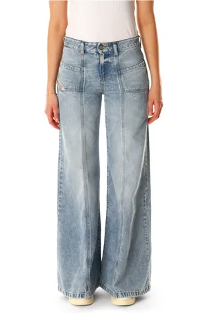 Diesel Jeans, Dame, Blå, W30 L32, Bomuld, Retro Flare Fit Jeans