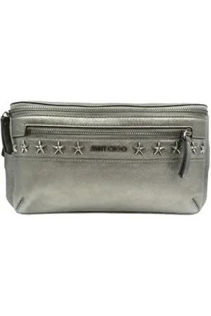 Jimmy Choo Pre-owned, Dame, Grå, ONE SIZE, Uld, Pre-owned Laeder skuldertasker