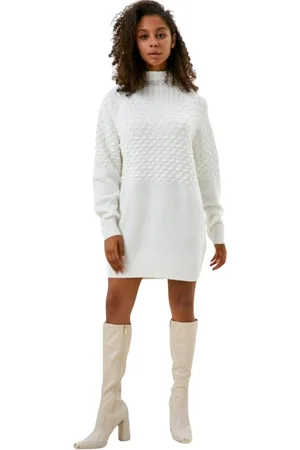 Silvian Heach Kjole, Dame, Hvid, M, Polyester, Strikket Kjole