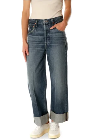 Citizens of Humanity Jeans, Dame, Blå, W30, Denim, Baggy Straight Fit Jeans