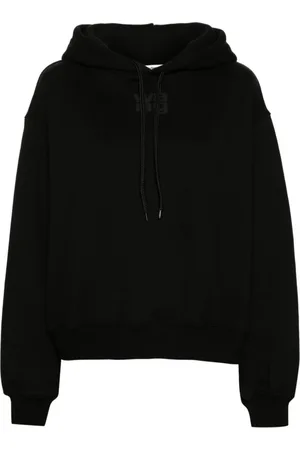 Alexander Wang Sweathshirts & Hoodies, Dame, Sort, XS, Bomuld, Sort Logo Print Hættetrøje