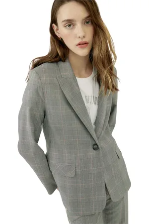 Silvian Heach Jakke, Dame, Grå, XS, Bomuld, Ternet Blazer