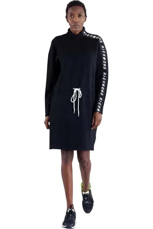 John Richmond Kjole, Dame, Sort, XS, Polyester, Sporty Kort Kjole med Snøre