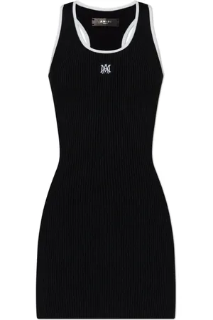 AMIRI Kjole, Dame, Sort, XS, Uld, Stribet kjole