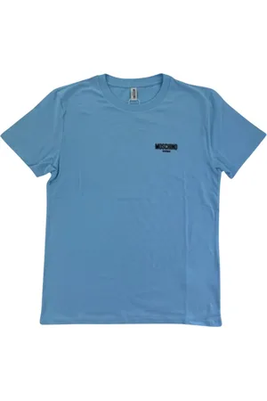 Moschino Top, Herre, Blå, 2XL, Bomuld, Herre Logo Swim Tee
