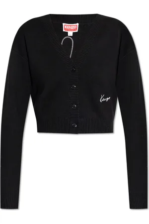 Kenzo Strik, Dame, Sort, M, Uld, Uld Cardigan