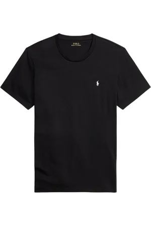 Ralph Lauren Top, unisex, Sort, M, Bomuld, Sort T-shirt med Logo