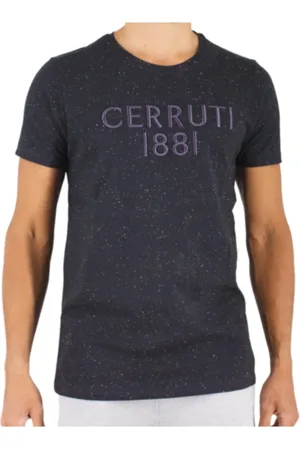 Cerruti 1881 Top, Herre, Sort, S, Bomuld, Broderet Logo T-shirt - Coloratura