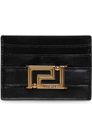 VERSACE Tilbehør, Dame, Sort, ONE SIZE, Sort Kortholder med Metal Kæde