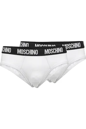 Moschino Undertøj, Herre, Hvid, M, Hvid Mænds Undertøj med Logo Bånd