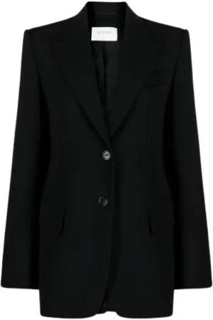 Sportmax Jakke, Dame, Sort, XS, Uld, Sort Uld Stretch Blazer