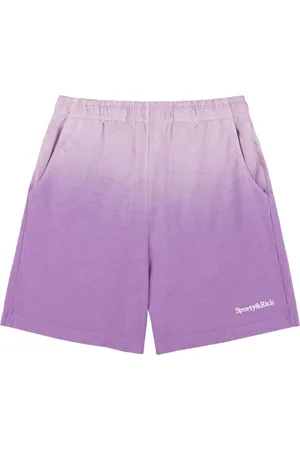 Sporty & Rich Shorts, Herre, Lilla, XS, Bomuld, Logo Broderede Gym Shorts